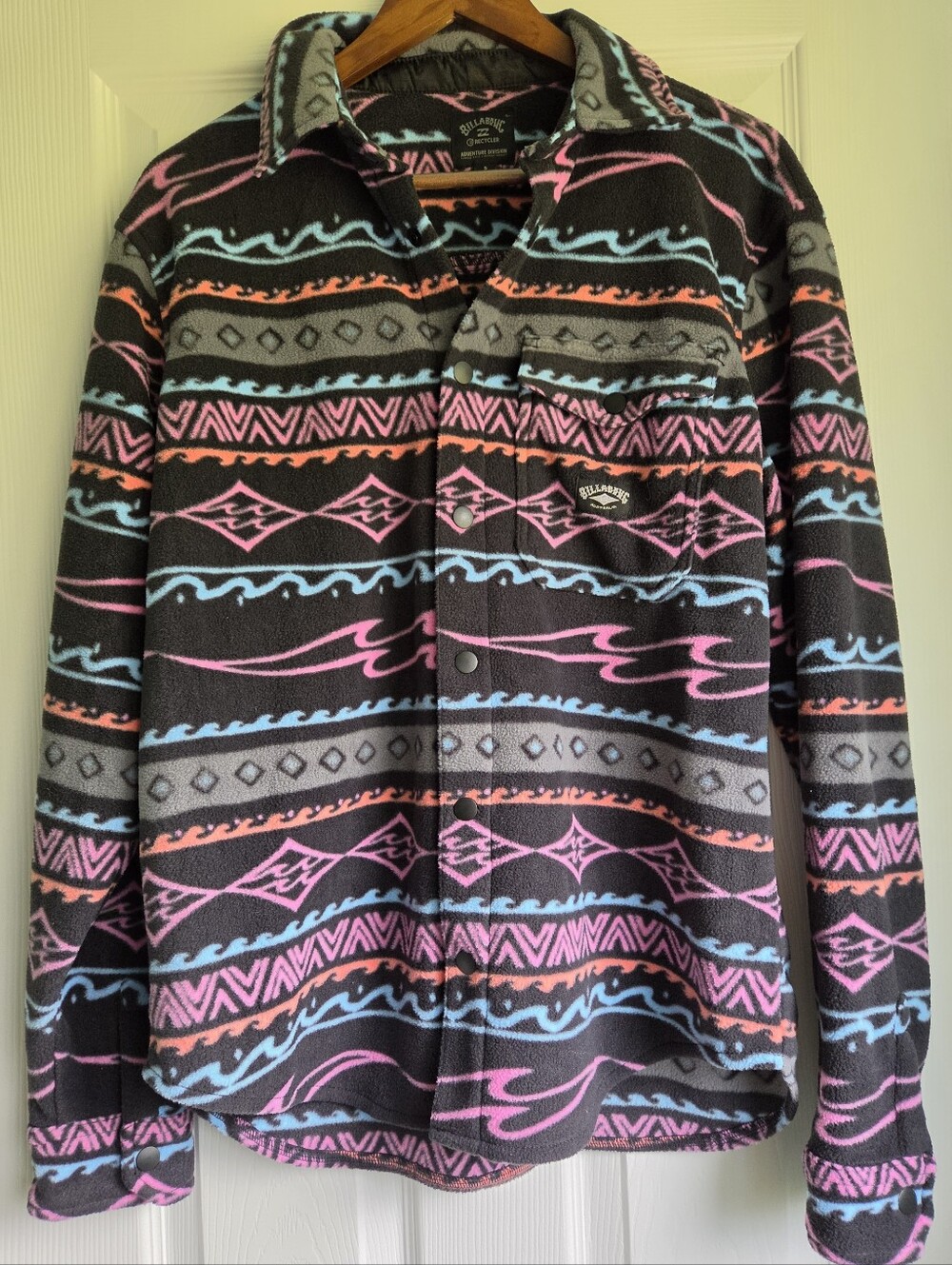 Billabong Men S A/Div Furnace Flannel Fleece Aztec tribal Shacket Purple